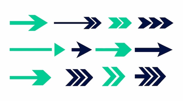Flecha derecha Conjunto de diseños de signos o iconos direccionales