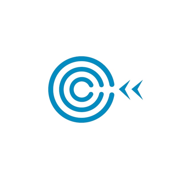 Flecha a la derecha en el diseño del logotipo de destino