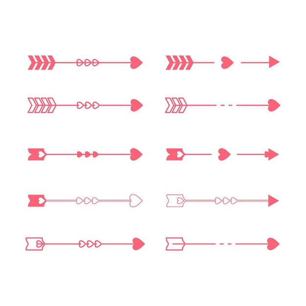 Vector flecha del día de san valentín