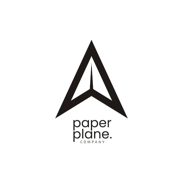 Flecha con diseño de logotipo de espacio negativo de avión de papel