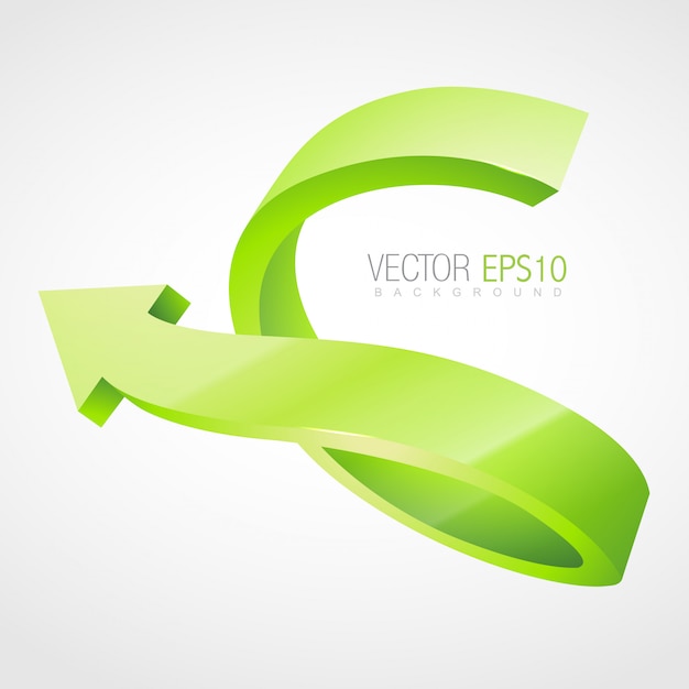 Flecha espiral verde 3D