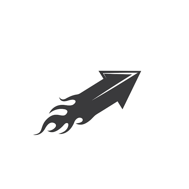 Flecha fuego icono vector ilustración Logo plantilla diseño