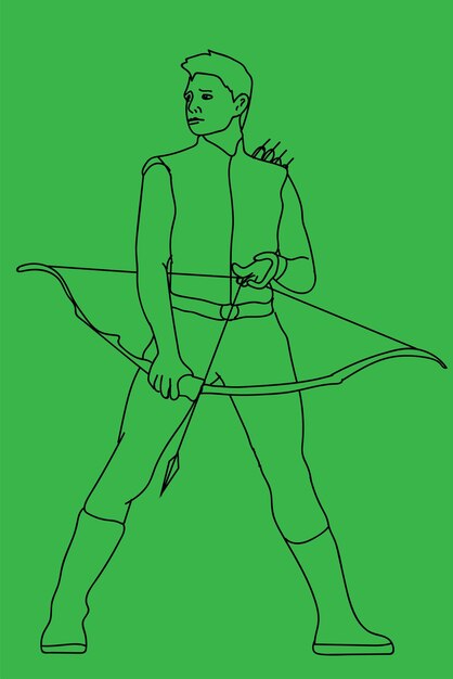 flecha hombre bosquejo arte lineal