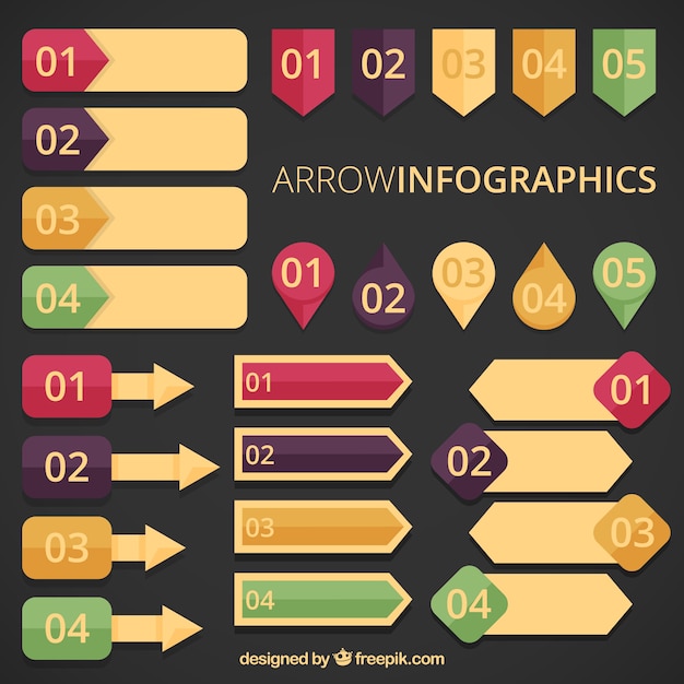 Flecha infografía en el estilo vintage