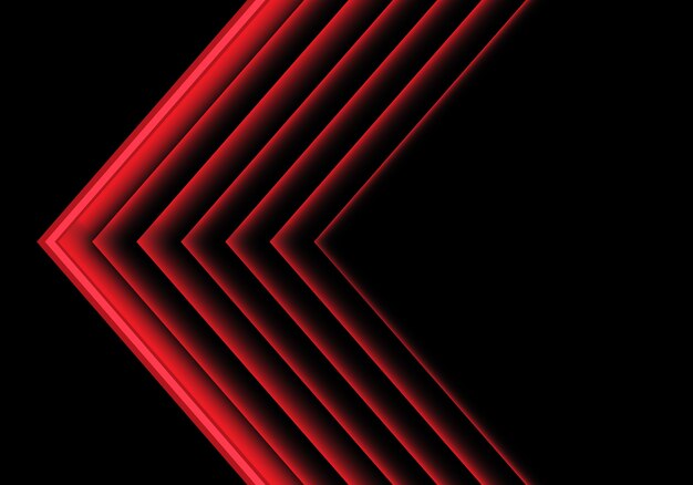 Flecha de luz roja abstracta en negro