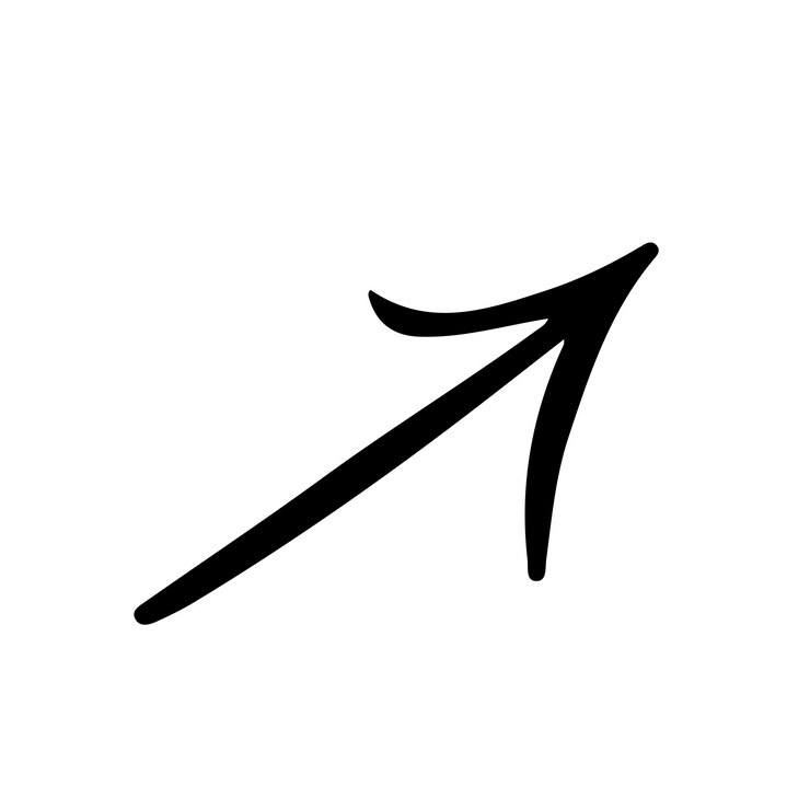 Vector flecha de marcador dibujada a mano sobre un fondo transparente