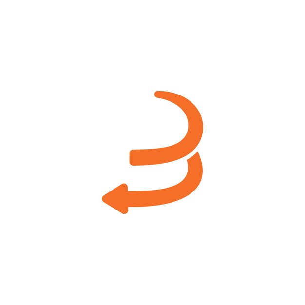 Una flecha naranja con la palabra "v" en ella.
