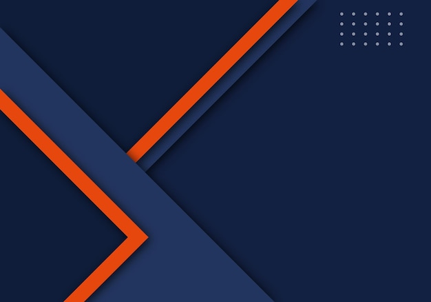 Flecha naranja sombra azul con fondo de diseño de espacio en blanco estilo de corte de papel de capa de superposición geométrica