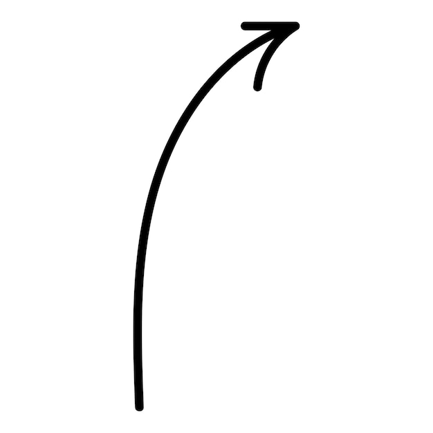 Una flecha negra está dibujada en un vector de acciones de forma espiral svg