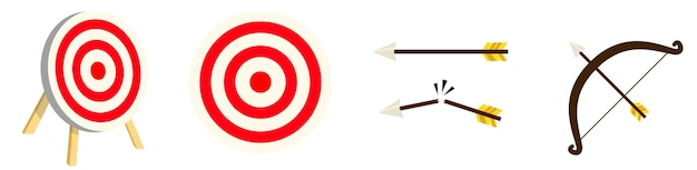 la flecha y el paquete de iconos de objetivo