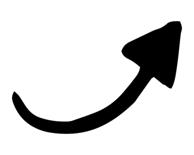 Flecha pintada a mano dibujada con pincel de tinta aislada sobre un fondo blanco Ilustración de Victor