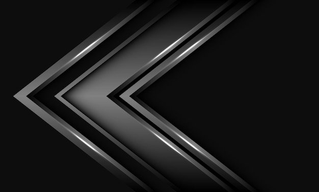 Flecha de plata abstracta sombra dirección geométrico gris diseño moderno lujo futuro fondo vector