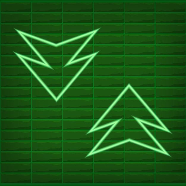 Flecha verde luz neón efecto eps vector recursos gráficos editables
