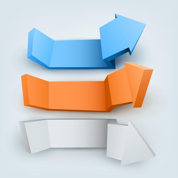 Flechas 3d abstractas con lugar para texto