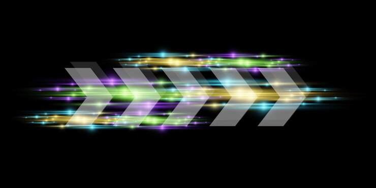 Vector flechas abstractas modernas que se mueven a gran velocidad
