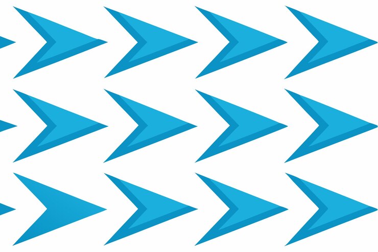 Vector flechas azules con las flechas apuntando a la derecha