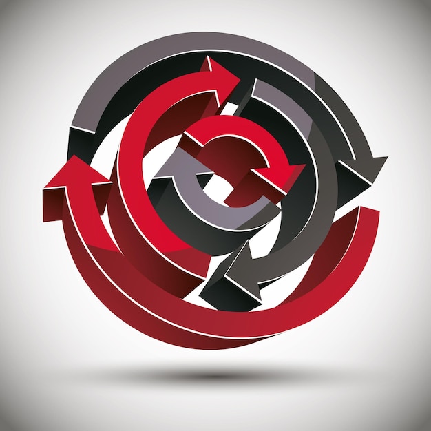 Las flechas de bucle 3D son iconos de vectores abstractos.