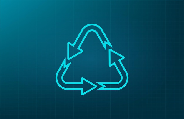 Las flechas en un círculo símbolo de reciclaje Ilustración vectorial sobre fondo azul Eps 10