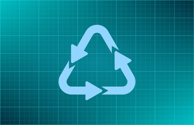 Las flechas en un círculo símbolo de reciclaje Ilustración vectorial sobre fondo azul Eps 10
