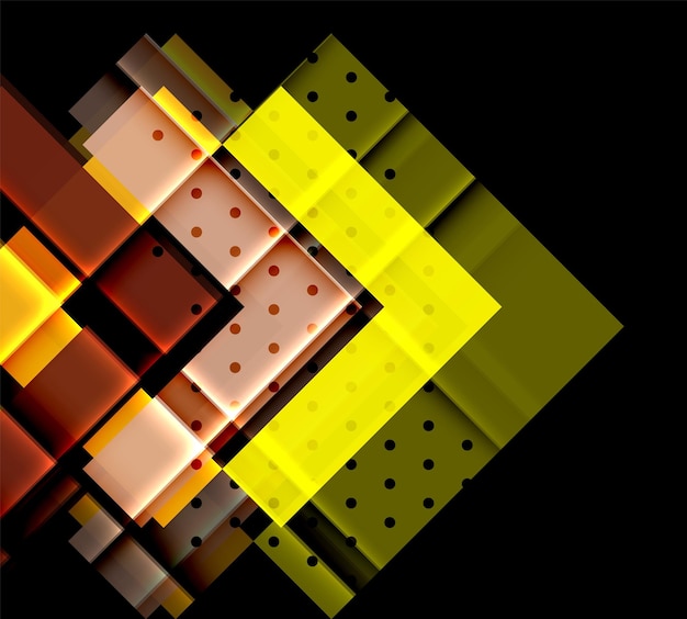 Flechas de color en fondo negro Ilustración vectorial