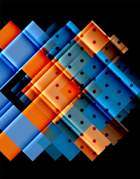 Flechas de color en fondo negro Ilustración vectorial