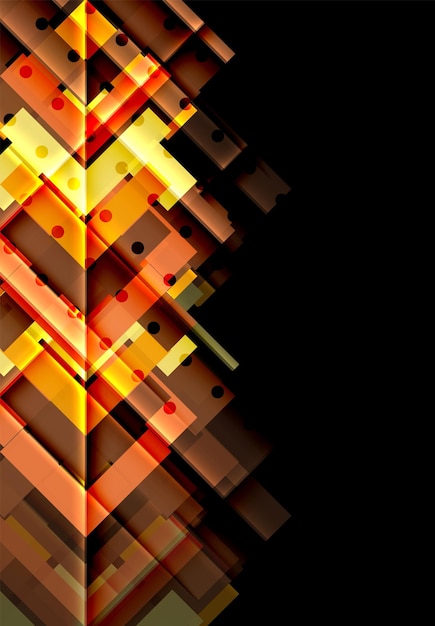 Flechas de color en fondo negro Ilustración vectorial