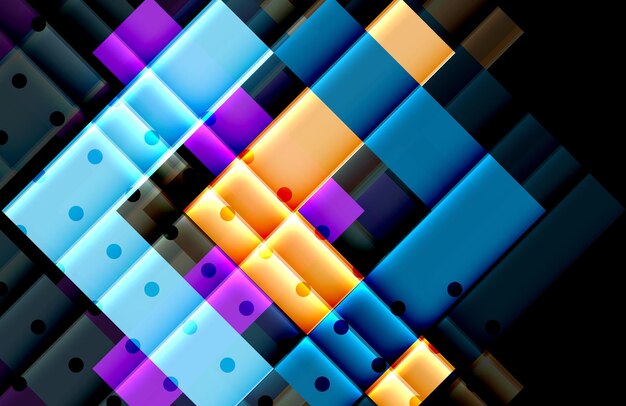 Flechas de color en fondo negro Ilustración vectorial