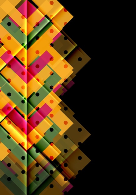 Flechas de color en fondo negro Ilustración vectorial