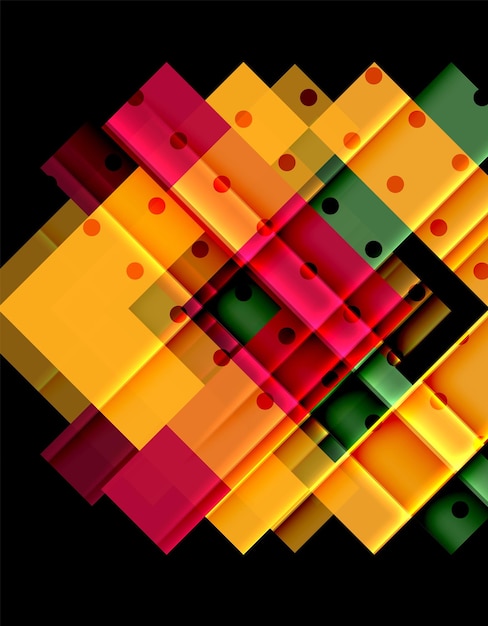 Flechas de color en fondo negro Ilustración vectorial