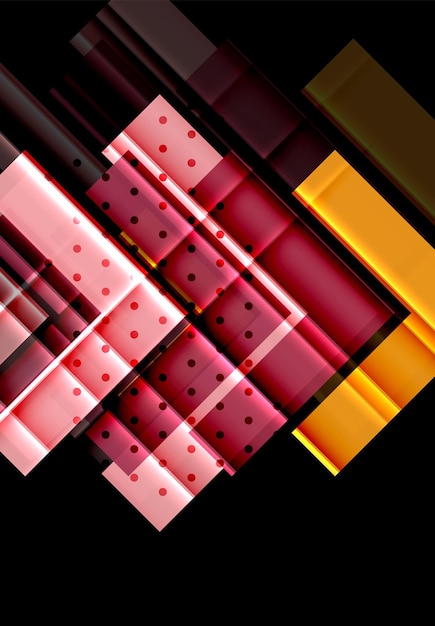 Flechas de color en fondo negro Ilustración vectorial