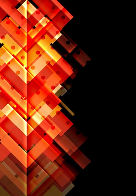 Flechas de color en fondo negro Ilustración vectorial