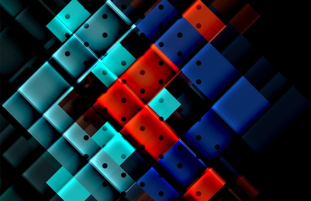 Flechas de color en fondo negro Ilustración vectorial