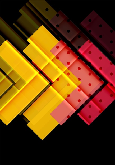 Flechas de color sobre fondo negro Ilustración vectorial