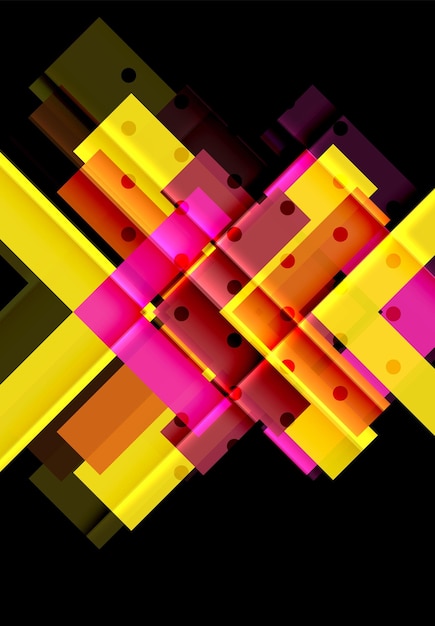 Flechas de color sobre fondo negro Ilustración vectorial