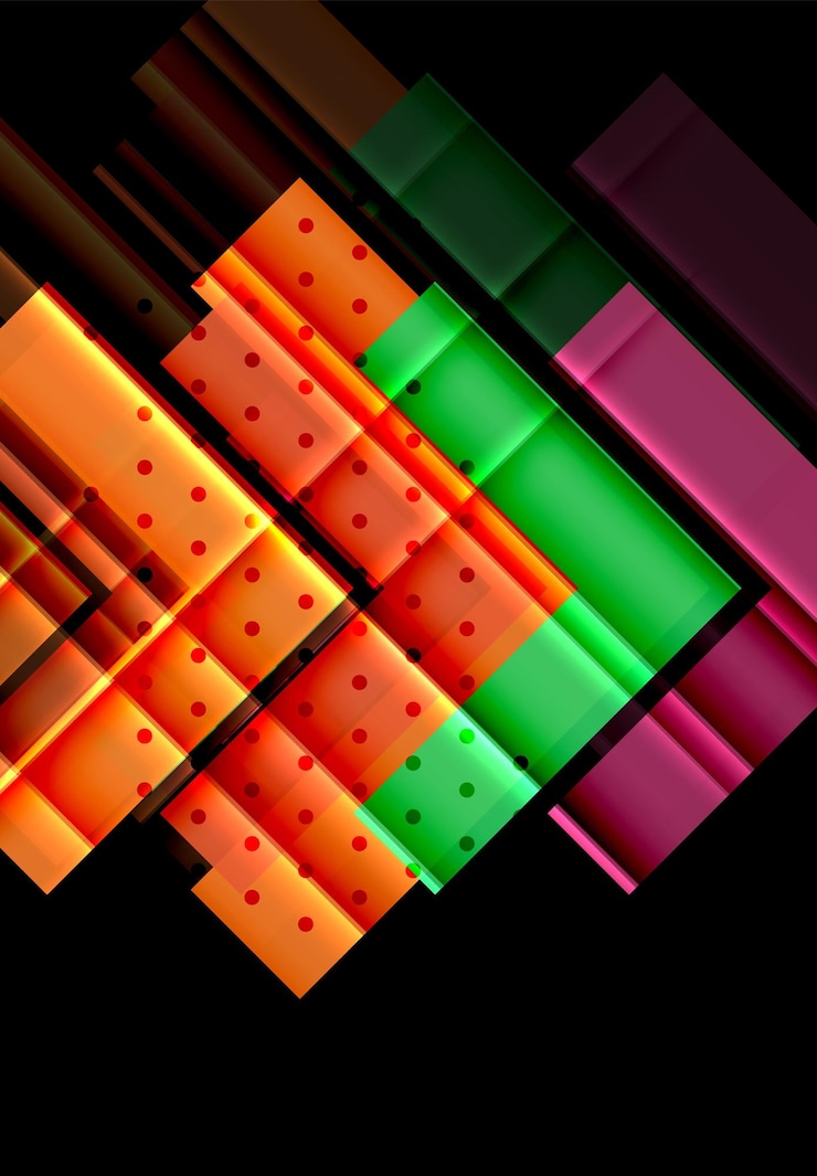Vector flechas de color sobre fondo negro ilustración vectorial
