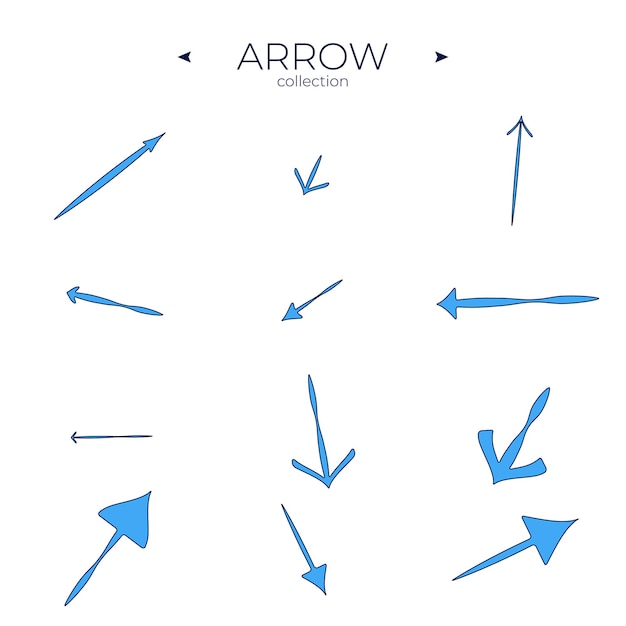 Flechas de colores conjunto colorido de flechas concepto de logotipo de flecha orientación rizada y ondulada