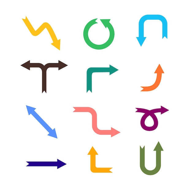 Flechas de colores dibujadas a mano