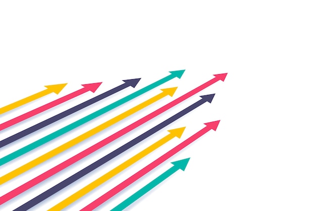 Flechas de crecimiento financiero con ilustración vectorial colorida