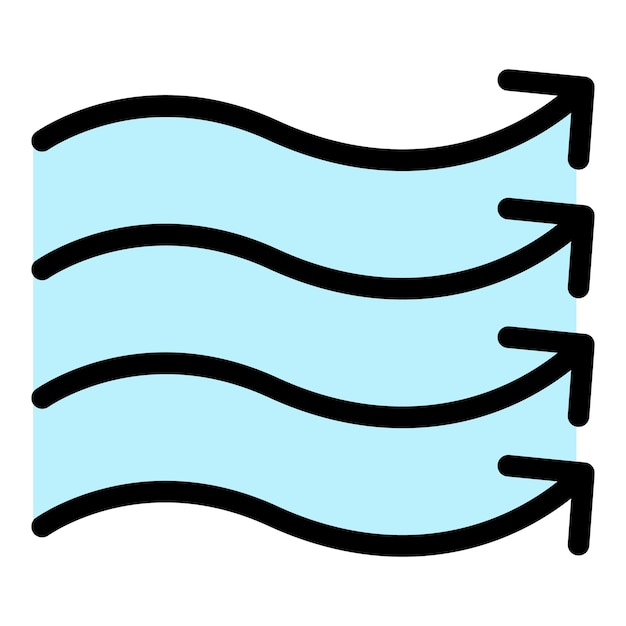 Las flechas curvas a la derecha icono Contorno las flechas curves a la derecha color icono vectorial plano aislado