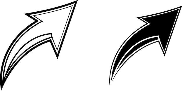 Flechas curvas de doble línea