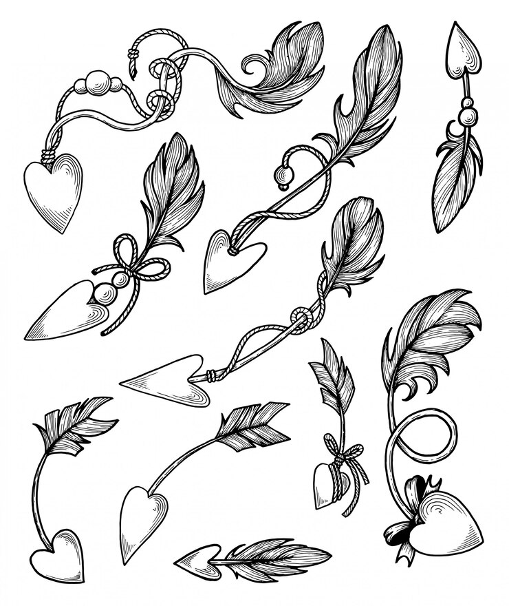 Vector flechas para el día de san valentín.