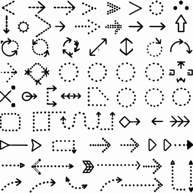 Las flechas dibujadas a mano apuntan al éxito en el diseño