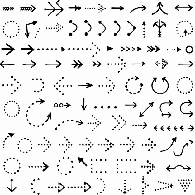 Las flechas dibujadas a mano guían sus diseños con indicadores de dirección