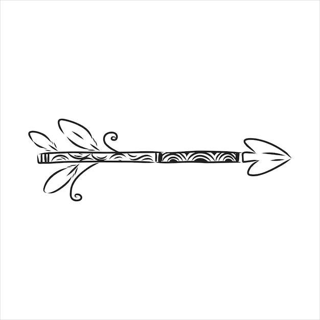 Flechas étnicas, plumas. Estilo boho. vector de flecha boho