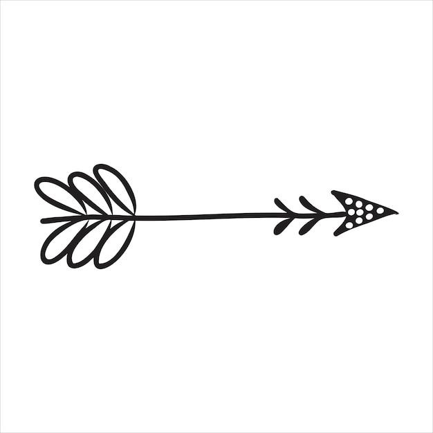 Flechas étnicas, plumas. Estilo boho. vector de flecha boho
