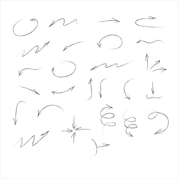 Flechas de fideos, conjunto de vectores. ilustración vectorial
