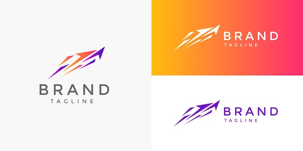 Flechas Flecha Cohete Crecer Símbolo de crecimiento Vector de diseño de logotipo para empresa de marca