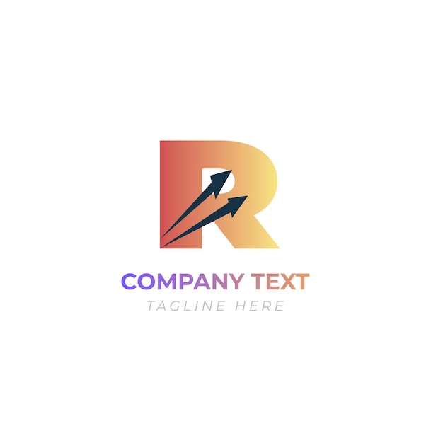 Flechas en forma de R un logotipo único y memorable para los negocios