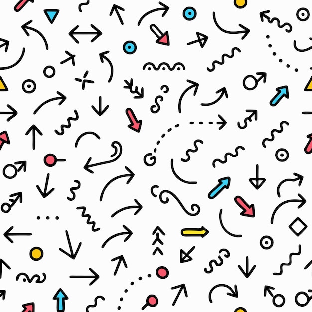 Flechas y formas de colores Patrón sin costuras