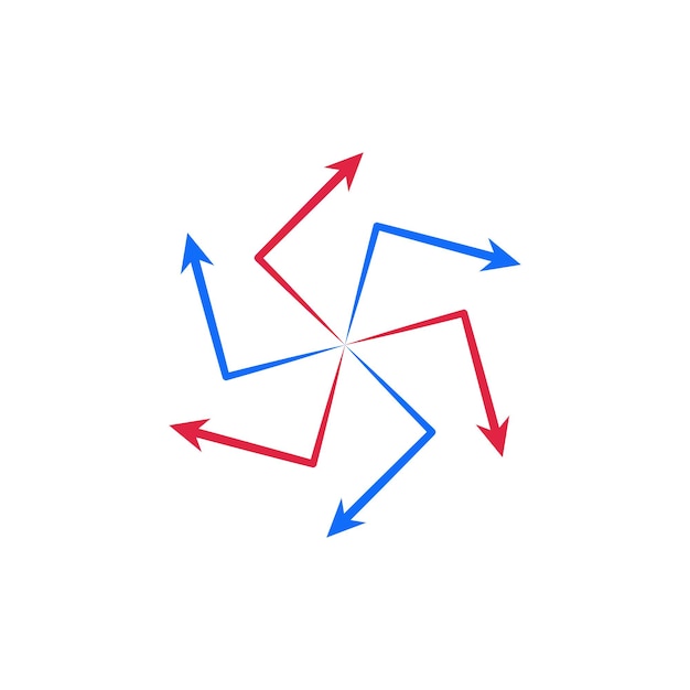 las flechas del icono del logotipo abstracto